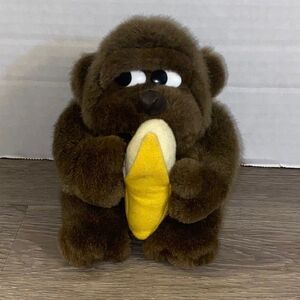 Vintage Embrace 6" Plush Side-Eye Gorilla with Banana